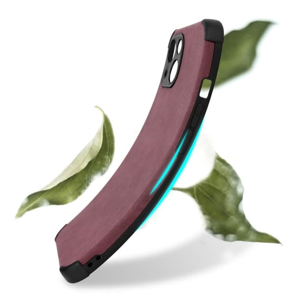 Deksel til iPhone 13 Beskyttelsesdeksel TPU-silikon med bakside av edelt kunstmuggskinn