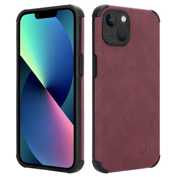 Deksel til iPhone 13 Beskyttelsesdeksel TPU-silikon med bakside av edelt kunstmuggskinn