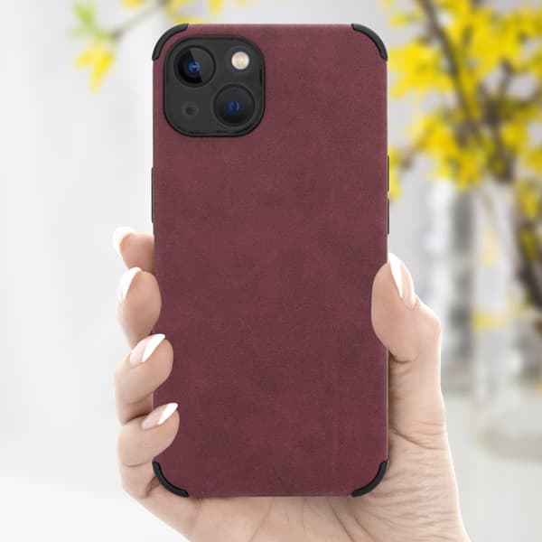 Deksel til iPhone 13 Beskyttelsesdeksel TPU-silikon med bakside av edelt kunstmuggskinn