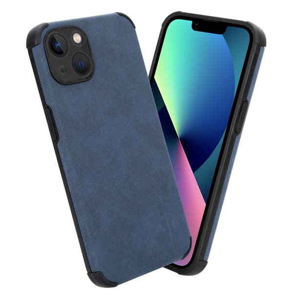iPhone 13 Suojakuori Suojakotelo valmistettu TPU-silikonista jossa on jalo keinotekoinen mokkanahkainen takapuoli