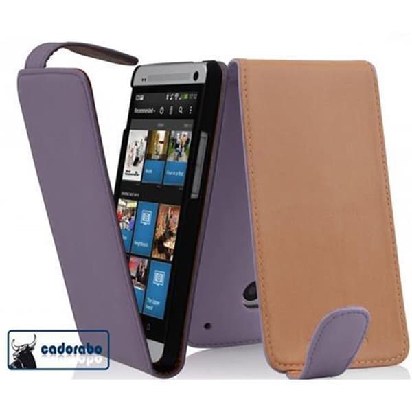 HTC ONE MINI M4 Skal Fodral i flipdesign Mobilskydd av smidigt konstläder Case Cover LILA