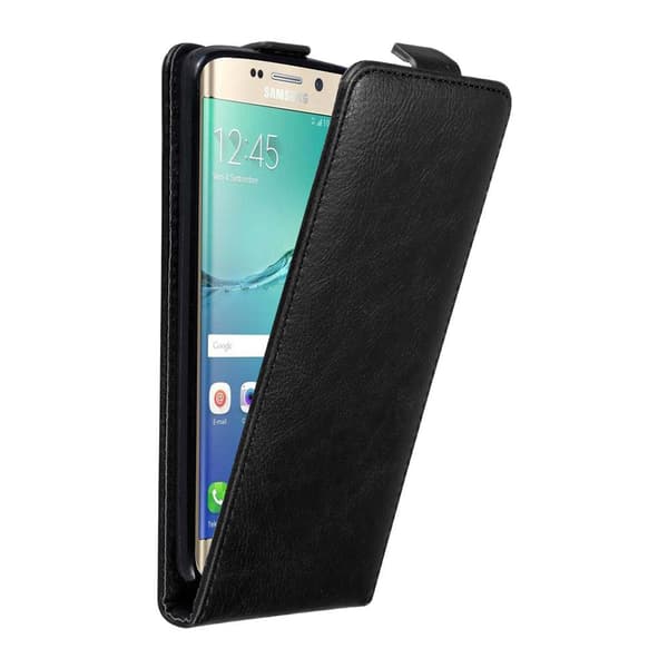 Skyddsfodral för Samsung Galaxy S6 EDGE PLUS Fodral Skal i flipdesign med magnetisk stängning Case Cover NATT SVART