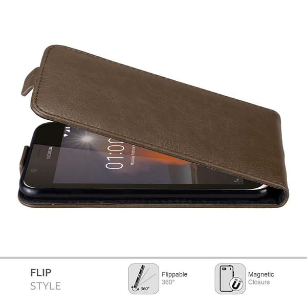 Deksel til Nokia 1 2018 Flip Etui med magnetisk lukking