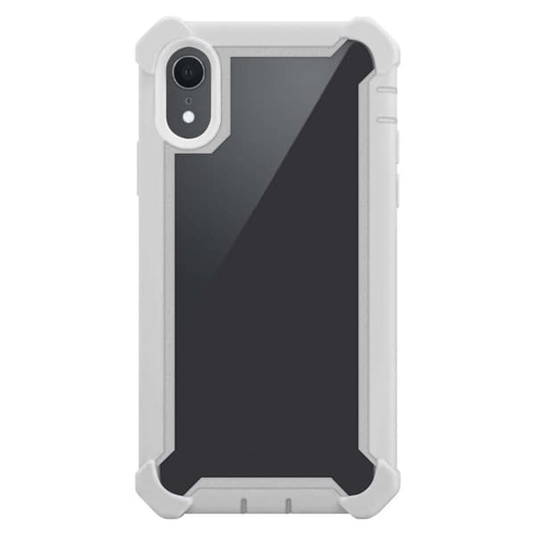 Deksel for iPhone XR 2-i-1 beskyttelsesdeksel med TPU-silikonkant og bakside av akrylglass