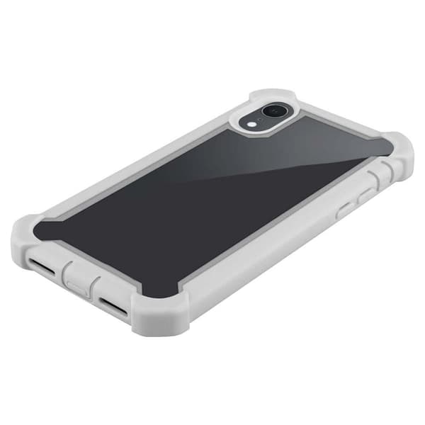 Deksel for iPhone XR 2-i-1 beskyttelsesdeksel med TPU-silikonkant og bakside av akrylglass