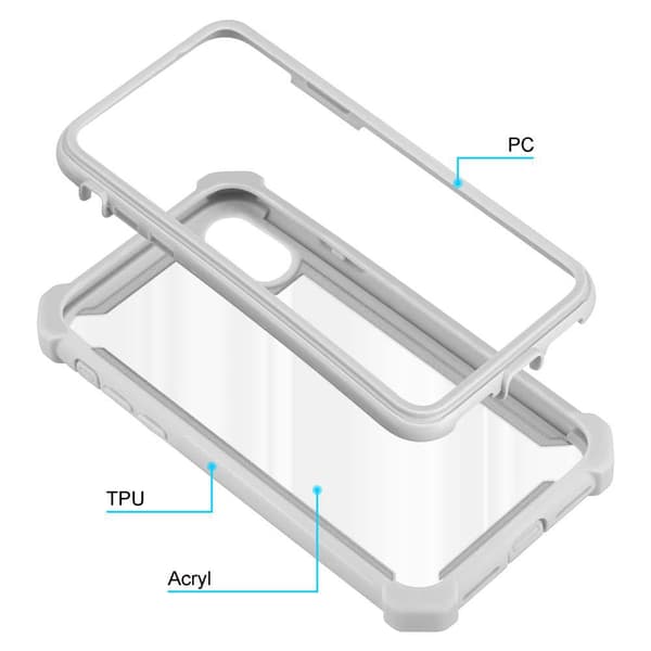 Deksel for iPhone XR 2-i-1 beskyttelsesdeksel med TPU-silikonkant og bakside av akrylglass