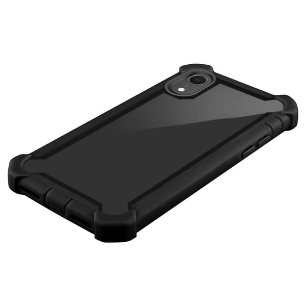 iPhone XR Suojakuori Suojakotelo 2-in-1 jossa on TPU-silikonireuna ja akryylilasinen takapuoli