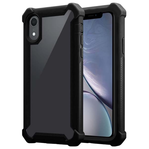 iPhone XR Suojakuori Suojakotelo 2-in-1 jossa on TPU-silikonireuna ja akryylilasinen takapuoli