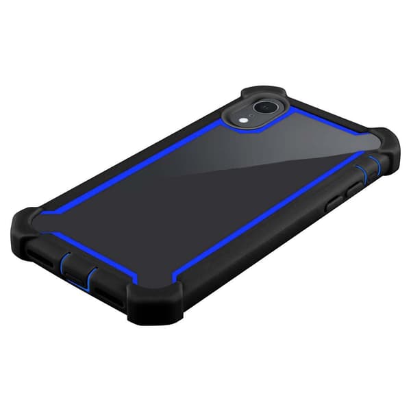 iPhone XR Suojakuori Suojakotelo 2-in-1 jossa on TPU-silikonireuna ja akryylilasinen takapuoli