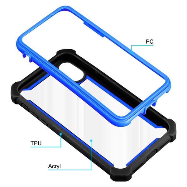 iPhone XR Suojakuori Suojakotelo 2-in-1 jossa on TPU-silikonireuna ja akryylilasinen takapuoli