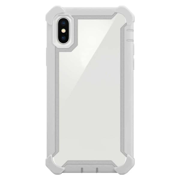 Deksel for iPhone XS MAX 2-i-1 beskyttelsesdeksel med TPU-silikonkant og bakside av akrylglass