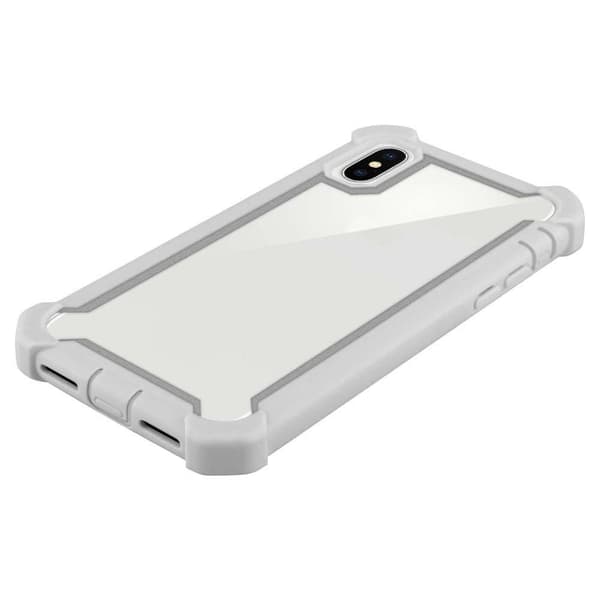Deksel for iPhone XS MAX 2-i-1 beskyttelsesdeksel med TPU-silikonkant og bakside av akrylglass