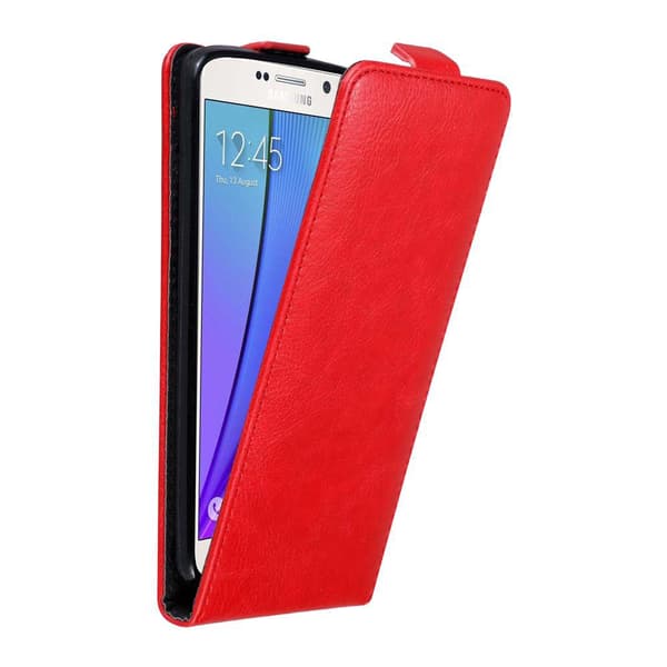 Samsung Galaxy NOTE 5 Pungetui Flip Cover () ÆBLE RØD