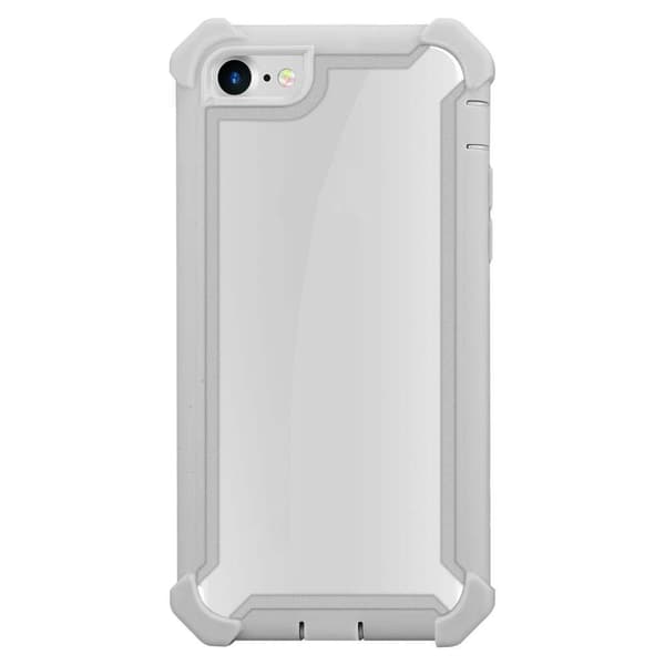 Deksel for iPhone 7 / 7S / 8 / SE 2020 2-i-1 beskyttelsesdeksel med TPU-silikonkant og bakside av akrylglass