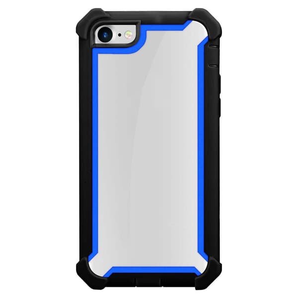 Deksel for iPhone 7 / 7S / 8 / SE 2020 2-i-1 beskyttelsesdeksel med TPU-silikonkant og bakside av akrylglass