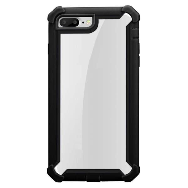 Deksel for iPhone 7 PLUS / 7S PLUS / 8 PLUS 2-i-1 beskyttelsesdeksel med TPU-silikonkant og bakside av akrylglass