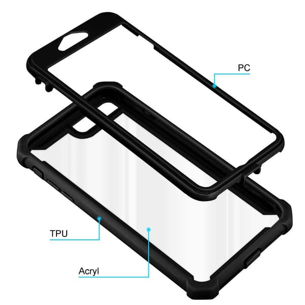 Deksel for iPhone 7 PLUS / 7S PLUS / 8 PLUS 2-i-1 beskyttelsesdeksel med TPU-silikonkant og bakside av akrylglass