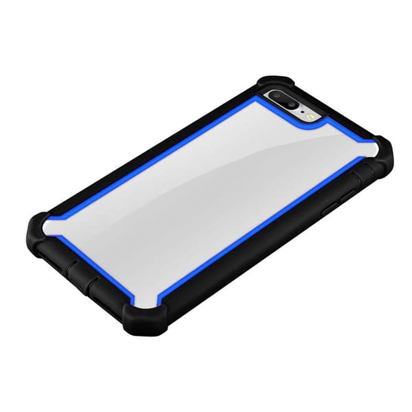 Deksel for iPhone 7 PLUS / 7S PLUS / 8 PLUS 2-i-1 beskyttelsesdeksel med TPU-silikonkant og bakside av akrylglass