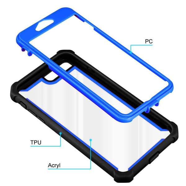 Deksel for iPhone 7 PLUS / 7S PLUS / 8 PLUS 2-i-1 beskyttelsesdeksel med TPU-silikonkant og bakside av akrylglass