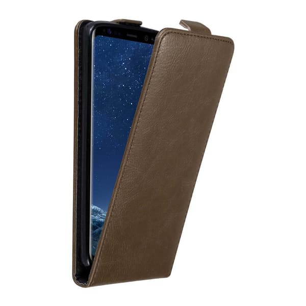 Deksel til Samsung Galaxy S8 Flip Etui med magnetisk lukking KAFFEBRUNN