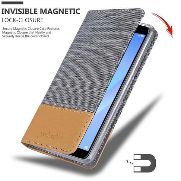 Deksel til Huawei Y6 PRIME Lommebokdeksel med magnetisk lukking, stativfunksjon og kortlomme