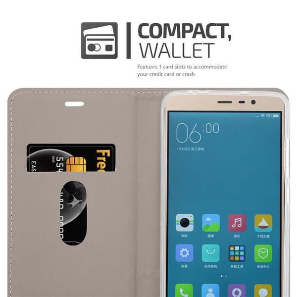 Xiaomi RedMi NOTE 3 Skal Plånboksfodral med magnetisk stängning, ståfunktion och kortficka