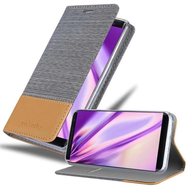Nokia 8 Sirocco Pungetui Cover Case () LYS GRÅ BRUN