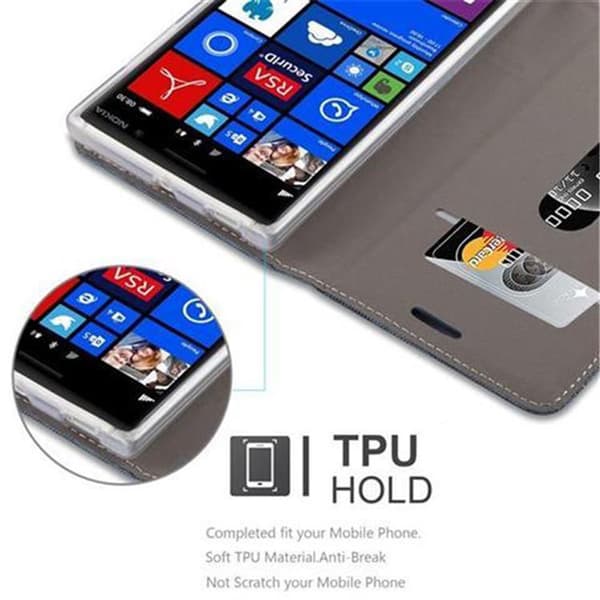 Nokia Lumia 830 Suojakotelo Suojakuori Lompakkokotelo Matkapuhelinkotelo jossa magneettisuljenta, jalusta-toiminto ja korttitasku