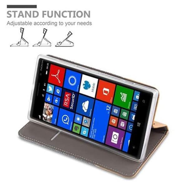 Nokia Lumia 830 Skal Plånboksfodral med magnetisk stängning, ståfunktion och kortficka