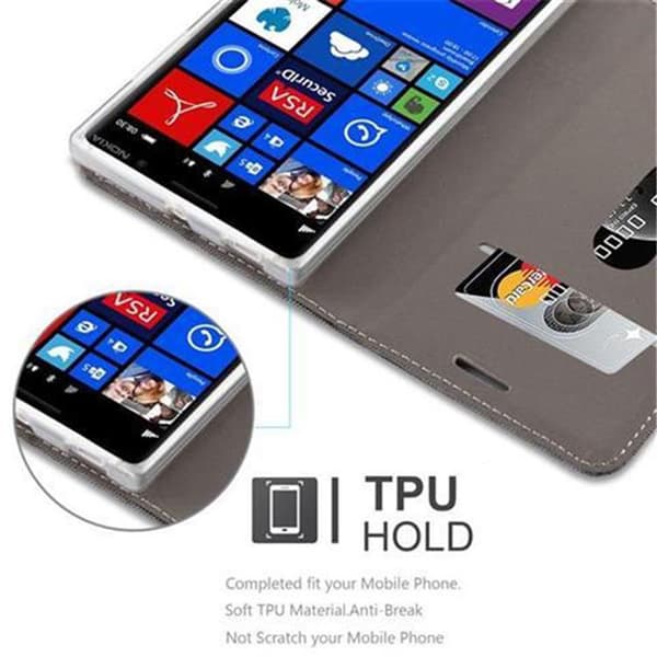 Nokia Lumia 830 Suojakotelo Suojakuori Lompakkokotelo Matkapuhelinkotelo jossa magneettisuljenta, jalusta-toiminto ja korttitasku