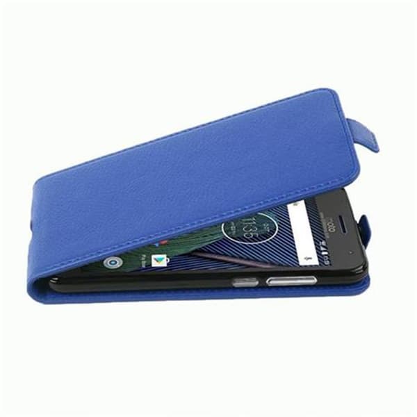 Skyddsfodral för Motorola MOTO G5 PLUS Fodral Skal Mobilskydd i flipdesign av texturerat konstläder Case Cover KUNGS BLÅ
