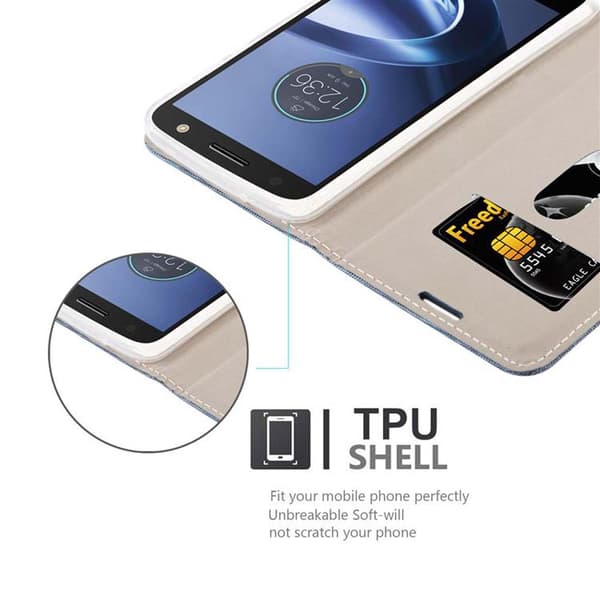 Motorola MOTO Z FORCE Suojakotelo Suojakuori Lompakkokotelo Matkapuhelinkotelo jossa magneettisuljenta, jalusta-toiminto ja korttitasku