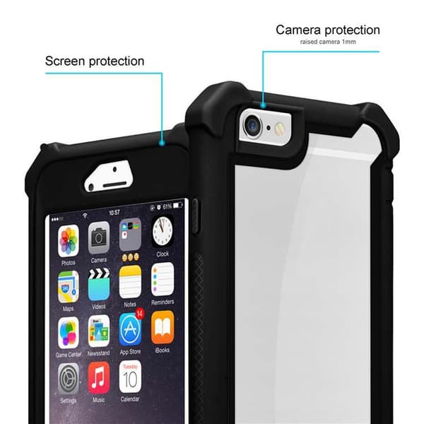 iPhone 6 / 6S Skal 2-i-1 Fodral Skal M obilskydd med TPU-silikonkant och akrylbaksida