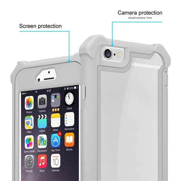 iPhone 6 / 6S Skal 2-i-1 Fodral Skal M obilskydd med TPU-silikonkant och akrylbaksida