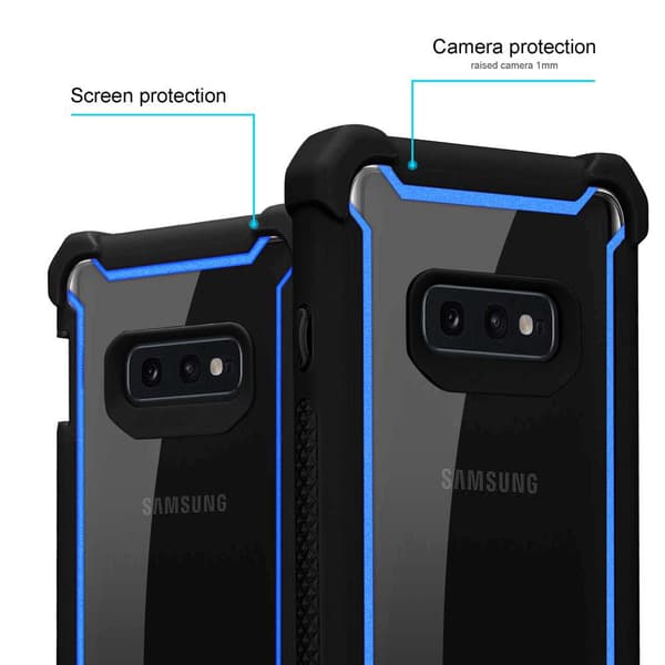 Samsung Galaxy S10e Suojakuori Suojakotelo 2-in-1 jossa on TPU-silikonireuna ja akryylilasinen takapuoli