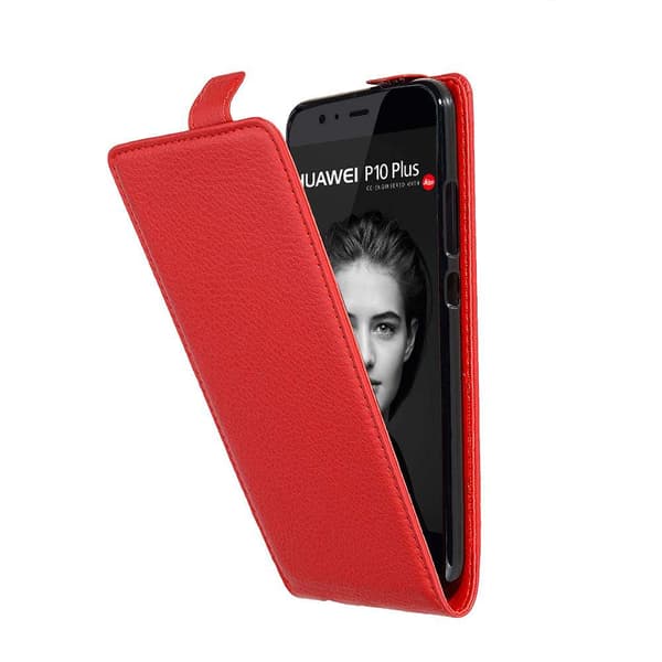 Deksel til Huawei P10 PLUS Flip Etui laget av strukturert kunstskinn