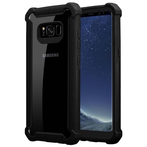 Samsung Galaxy S8 PLUS Suojakuori Suojakotelo 2-in-1 jossa on TPU-silikonireuna ja akryylilasinen takapuoli ALDER MUSTA