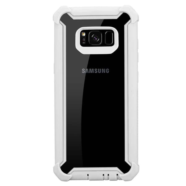 Deksel for Samsung Galaxy S8 2-i-1 beskyttelsesdeksel med TPU-silikonkant og bakside av akrylglass