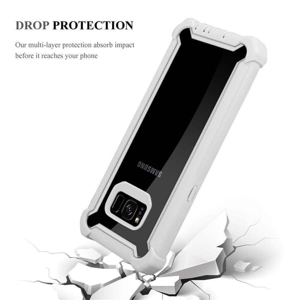 Deksel for Samsung Galaxy S8 2-i-1 beskyttelsesdeksel med TPU-silikonkant og bakside av akrylglass