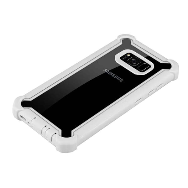 Deksel for Samsung Galaxy S8 2-i-1 beskyttelsesdeksel med TPU-silikonkant og bakside av akrylglass
