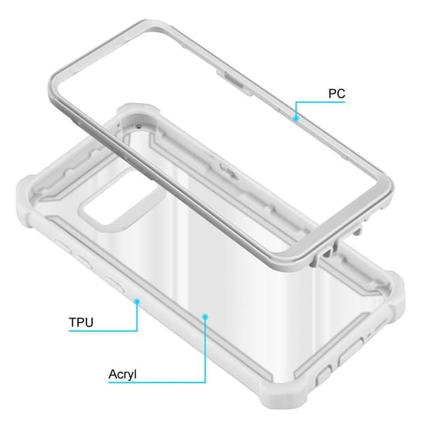 Deksel for Samsung Galaxy S8 2-i-1 beskyttelsesdeksel med TPU-silikonkant og bakside av akrylglass