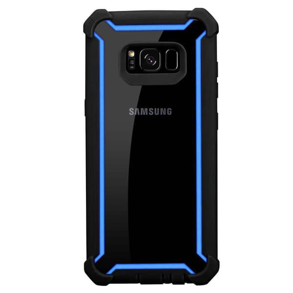Deksel for Samsung Galaxy S8 2-i-1 beskyttelsesdeksel med TPU-silikonkant og bakside av akrylglass