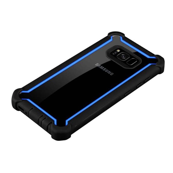 Deksel for Samsung Galaxy S8 2-i-1 beskyttelsesdeksel med TPU-silikonkant og bakside av akrylglass
