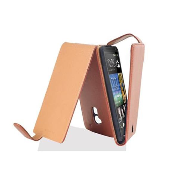 HTC ONE MAX T6 Suojakotelo Suojakuori Lompakkokotelo Matkapuhelinkotelo Teksturoidusta keinonahasta valmistettu flip-muotoiltu suojakotelo KONJAKIN RUSKEA