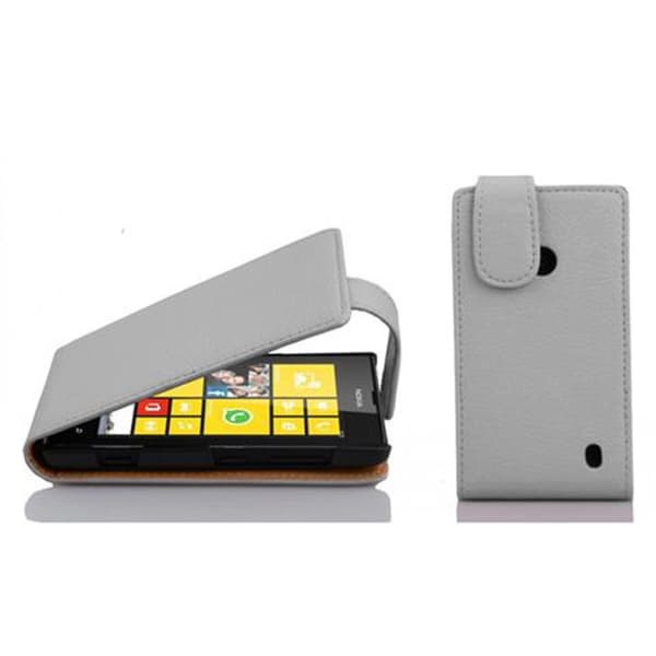 Skyddsfodral för Nokia Lumia 520 / 521 Fodral Skal Mobilskydd i flipdesign av texturerat konstläder Case Cover MAGNESIUM VIT