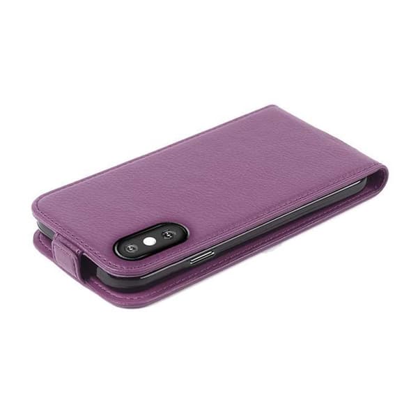 Deksel til iPhone X / XS Flip Etui laget av strukturert kunstskinn