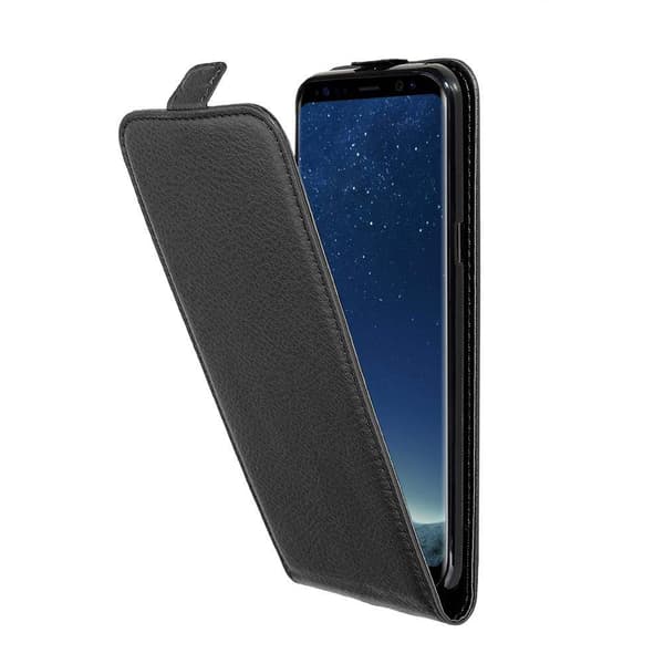 Deksel til Samsung Galaxy S8 PLUS Flip Etui laget av strukturert kunstskinn OKSIDSORT