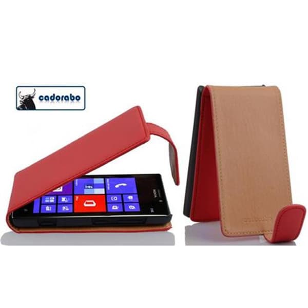Nokia Lumia 925 Suojakotelo Suojakuori Lompakkokotelo Matkapuhelinkotelo flip-muotoilulla, joka on valmistettu sileästä keinonahasta CHILIN PUNAINEN