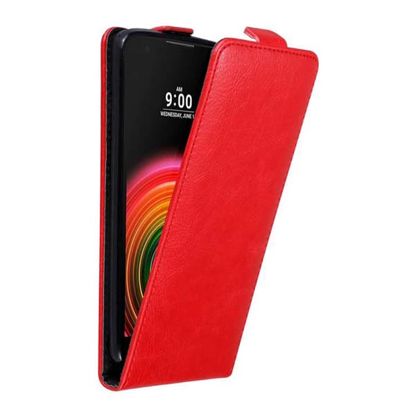 LG X POWER Suojakotelo Suojakuori Lompakkokotelo Matkapuhelinkotelo flip muotoilu magneettisuljenta OMENAN PUNAINEN