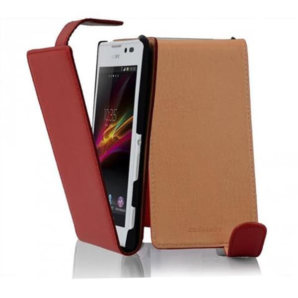 Skyddsfodral för Sony Xperia C Fodral Skal Mobilskydd i flipdesign av texturerat konstläder Case Cover